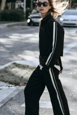 ZARA Winter Layersnew|Calças^CALÇAS LARGAS COM FAIXA LATERAL Preto