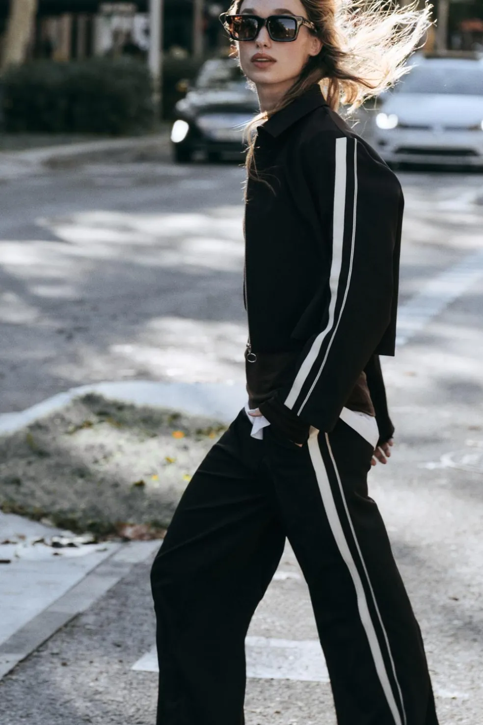 ZARA Winter Layersnew|Calças^CALÇAS LARGAS COM FAIXA LATERAL Preto