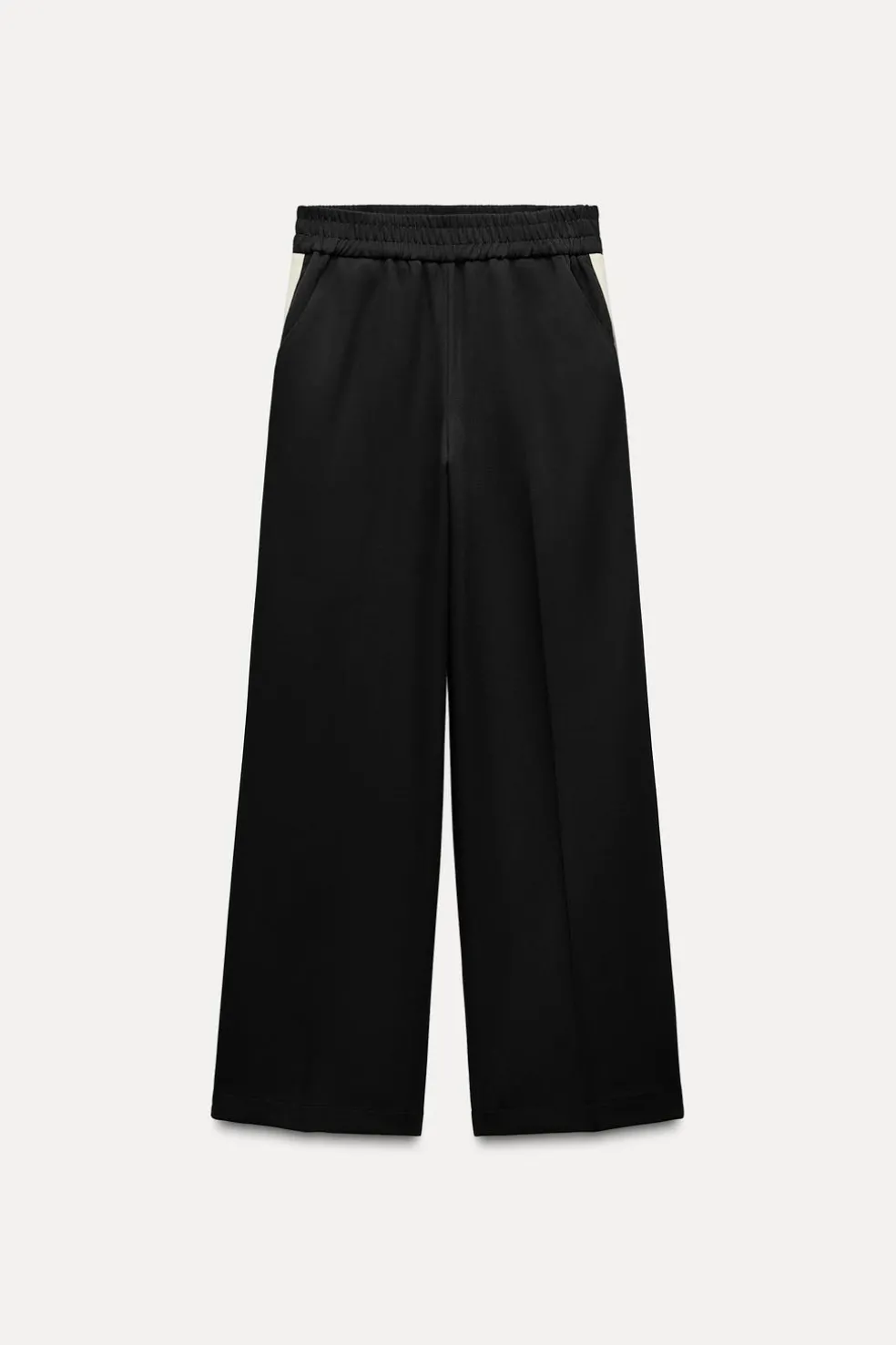ZARA Winter Layersnew|Calças^CALÇAS LARGAS COM FAIXA LATERAL Preto