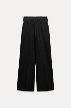 ZARA Winter Layersnew|Calças^CALÇAS LARGAS COM FAIXA LATERAL Preto
