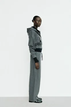 ZARA Winter Layersnew|Calças^CALÇAS LARGAS SUAVES Cinzento-escuro