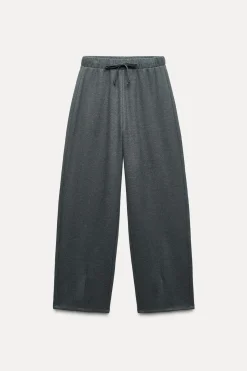 ZARA Winter Layersnew|Calças^CALÇAS LARGAS SUAVES Cinzento-escuro