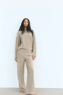 ZARA Winter Layersnew|Calças^CALÇAS RETAS SOFT Verde-vigoré