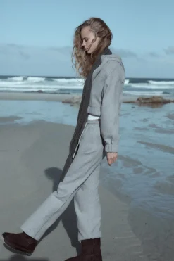 ZARA Winter Layersnew|Calças^CALÇAS RETAS SOFT Cinzento-claro