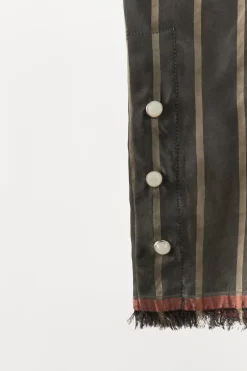 ZARA Calças|Lingerie^CALÇAS ÀS RISCAS COM BOTÕES LATERAIS Cinzento