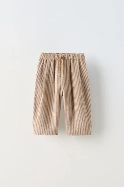 CALÇAS ÀS RISCAS COM CORDÃO-ZARA Store