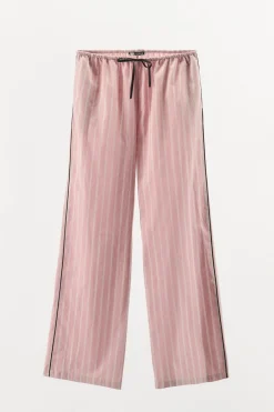 ZARA Calças|Lingerie^CALÇAS ÀS RISCAS COM VIVOS A CONTRASTE Rosa-lavado