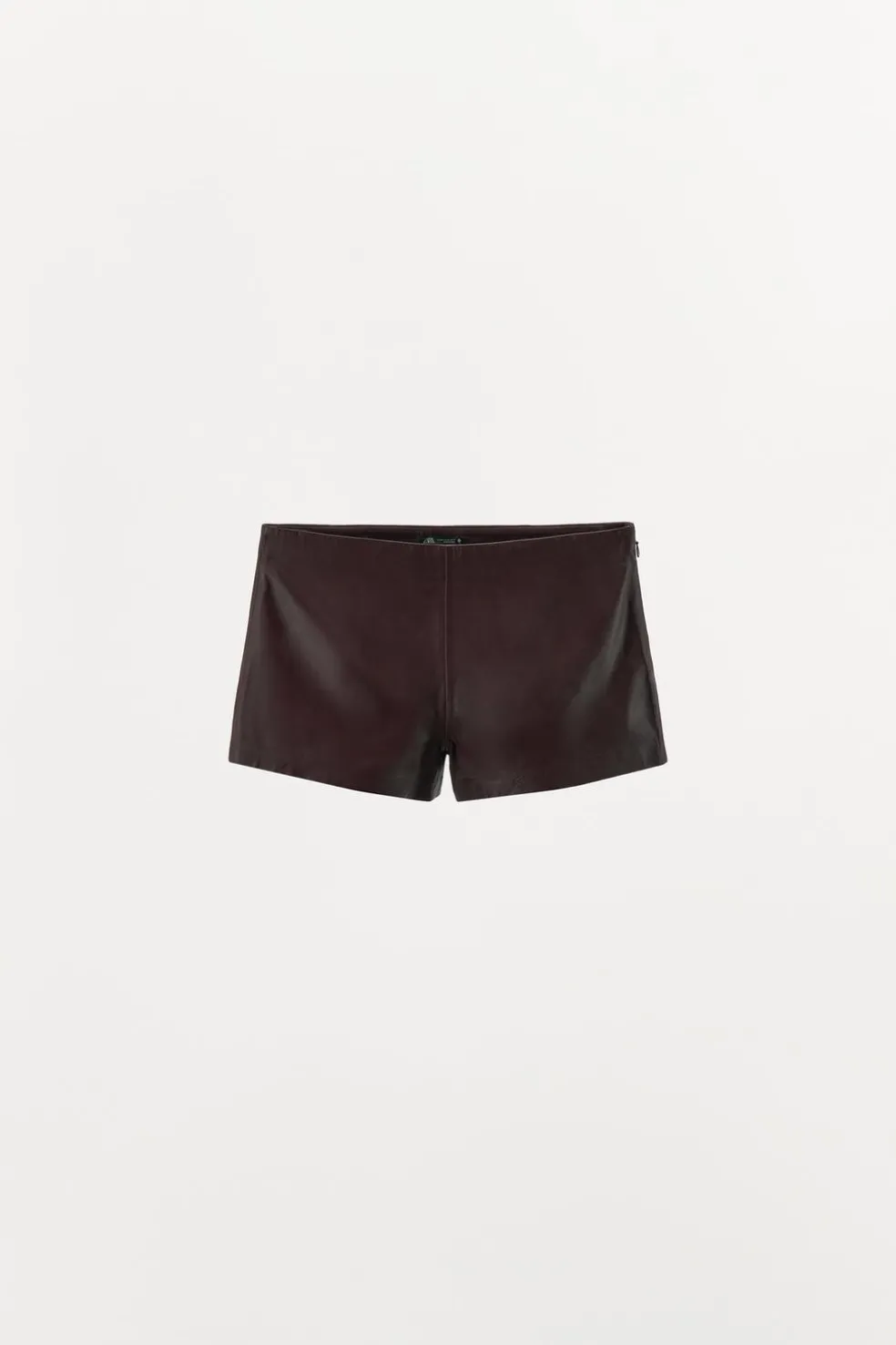 ZARA Calças|Saias / Calções^CALÇÕES 100% PELE Vinho