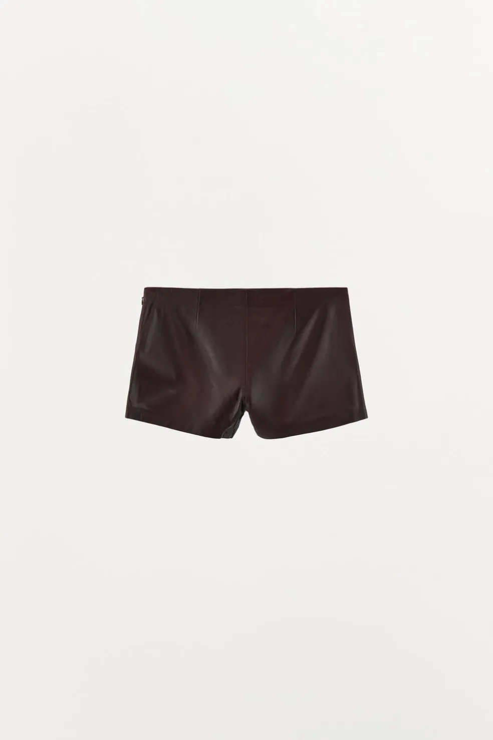 ZARA Calças|Saias / Calções^CALÇÕES 100% PELE Vinho