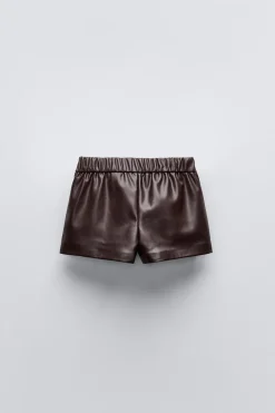 CALÇÕES BERMUDA COM LAÇO E EFEITO PELE-ZARA Outlet
