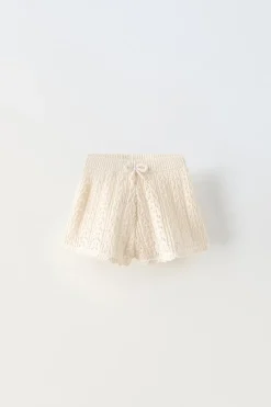 CALÇÕES BERMUDA CROCHET LAÇO-ZARA Online