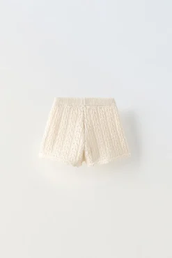 CALÇÕES BERMUDA CROCHET LAÇO-ZARA Online