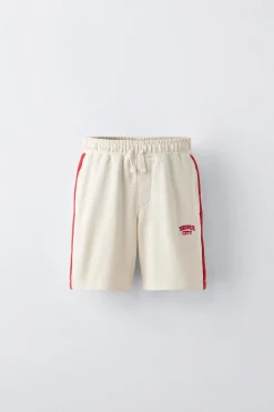 CALÇÕES BERMUDA DE FELPA COM FAIXAS-ZARA Cheap