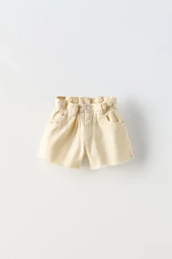 CALÇÕES BERMUDA DE SARJA PAPERBAG-ZARA Cheap