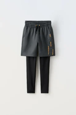 CALÇÕES BERMUDA LEGGINGS COM MENSAGEM-ZARA Store