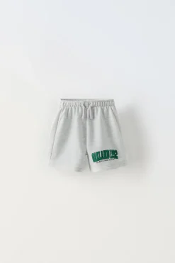 CALÇÕES BERMUDA MENSAGEM ETIQUETA-ZARA Cheap