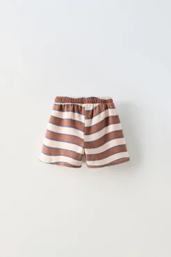 CALÇÕES BERMUDA ÀS RISCAS ETIQUETA-ZARA Best Sale