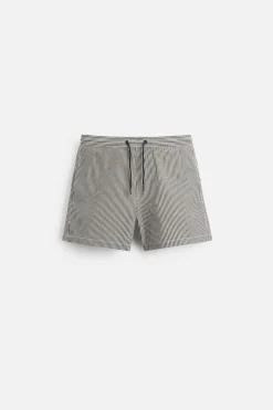 ZARA Acessórios^CALÇÕES DE BANHO REGULAR SEERSUCKER ÀS RISCAS Preto