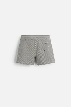 ZARA Acessórios^CALÇÕES DE BANHO REGULAR SEERSUCKER ÀS RISCAS Preto