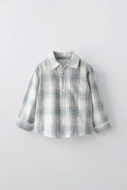 CAMISA AOS QUADRADOS-ZARA Flash Sale