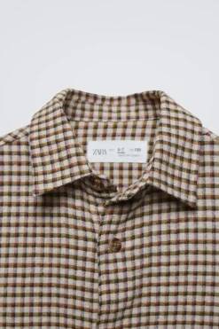 CAMISA AOS QUADRADOS-ZARA Clearance