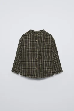 CAMISA AOS QUADRADOS-ZARA Fashion