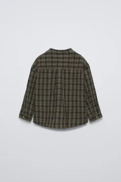 CAMISA AOS QUADRADOS-ZARA Fashion