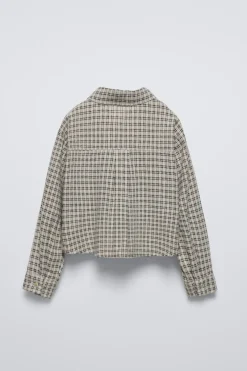 CAMISA AOS QUADRADOS-ZARA New