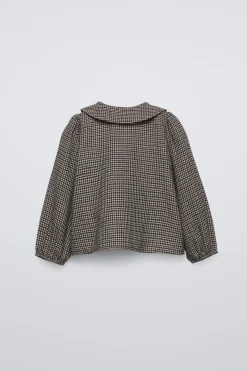 CAMISA AOS QUADRADOS COM LAÇOS-ZARA New
