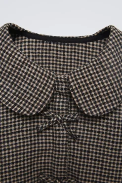 CAMISA AOS QUADRADOS COM LAÇOS-ZARA New