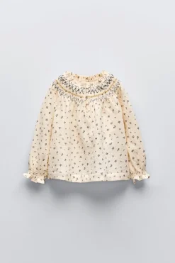 CAMISA BORDADA ESTAMPADA-ZARA Fashion