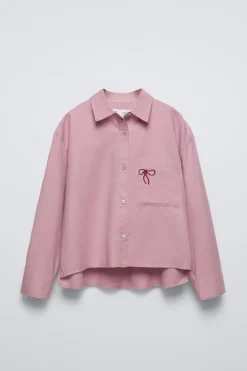 CAMISA BORDADO BOLSO-ZARA Cheap
