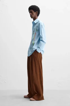 ZARA Camisas^CAMISA BORDADOS X HARRY LAMBERT Azul-claro