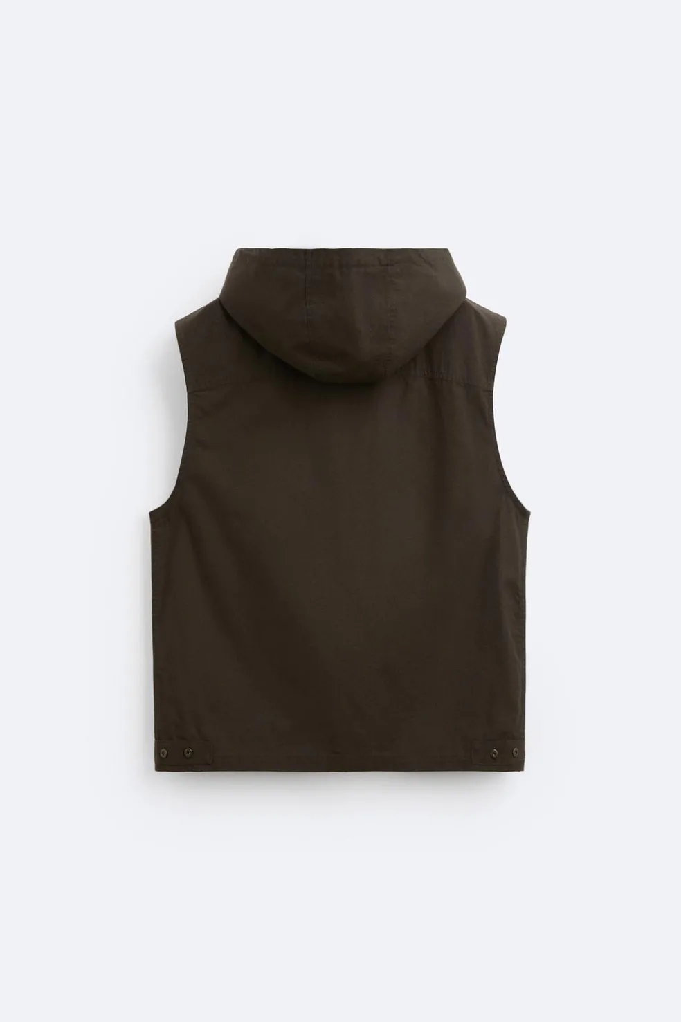 ZARA Coletes^CAMISA COLETE CAPUZ Castanho