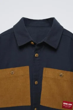 CAMISA COM BOLSOS DE BOMBAZINA FINA-ZARA Outlet