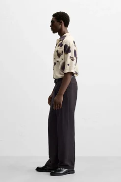 ZARA Camisas^CAMISA COM ESTAMPADO ABSTRATO Branco / Preto