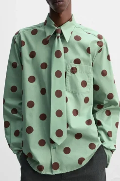 ZARA Camisas^CAMISA COM ESTAMPADO LUNARES X HARRY LAMBERT Preto / Verde