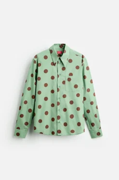 ZARA Camisas^CAMISA COM ESTAMPADO LUNARES X HARRY LAMBERT Preto / Verde