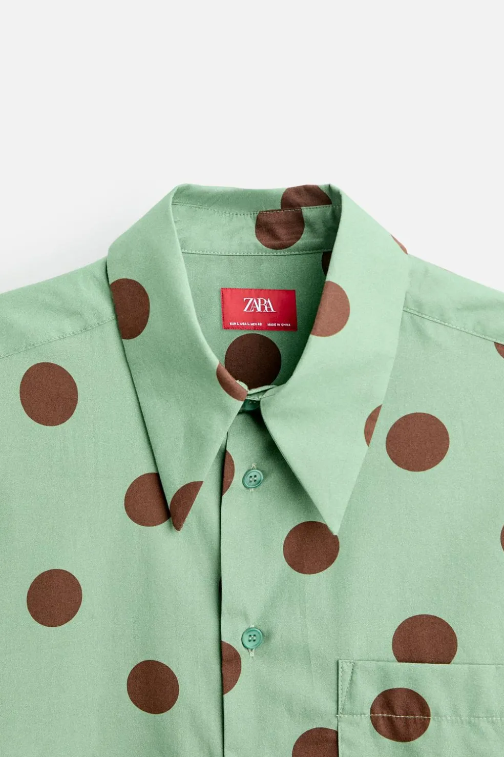 ZARA Camisas^CAMISA COM ESTAMPADO LUNARES X HARRY LAMBERT Preto / Verde