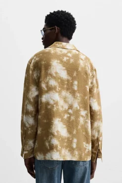 ZARA Camisas^CAMISA COM ESTAMPADO TIE DYE CAMEL/BRANCO