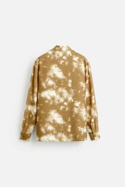 ZARA Camisas^CAMISA COM ESTAMPADO TIE DYE CAMEL/BRANCO