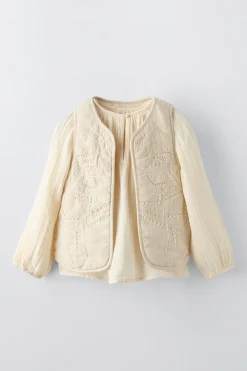 CAMISA COMBINADA COM COLETE BORDADO-ZARA Fashion