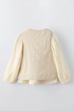 CAMISA COMBINADA COM COLETE BORDADO-ZARA Fashion