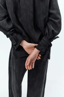 ZARA Camisas / Blusas|Lingerie^CAMISA COMBINADA COM LAÇADAS Preto