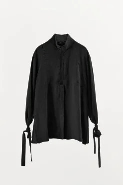 ZARA Camisas / Blusas|Lingerie^CAMISA COMBINADA COM LAÇADAS Preto