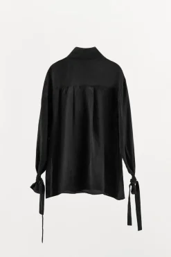 ZARA Camisas / Blusas|Lingerie^CAMISA COMBINADA COM LAÇADAS Preto
