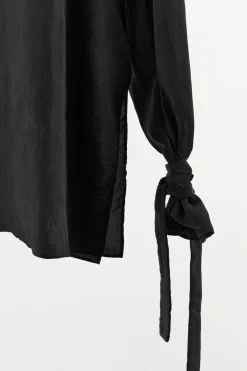 ZARA Camisas / Blusas|Lingerie^CAMISA COMBINADA COM LAÇADAS Preto