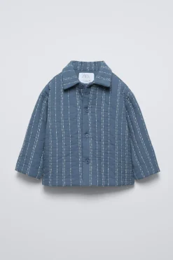 CAMISA COMPRIDA ACOLCHOADA COM BORDADOS-ZARA New