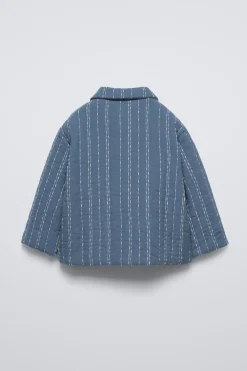 CAMISA COMPRIDA ACOLCHOADA COM BORDADOS-ZARA New