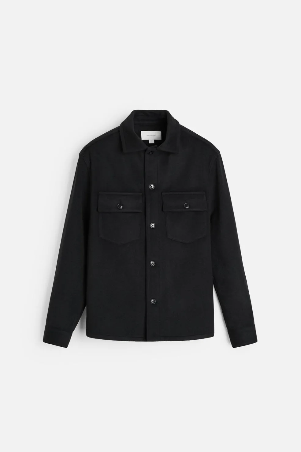 ZARA Vestuário De Inverno|Blusões^CAMISA COMPRIDA DE LÃ FRANELA Preto